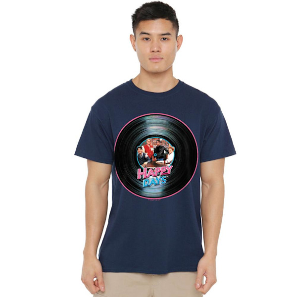Happy Days Herr On the Record T-Shirt 5XL Marinblå Navy 5XL
