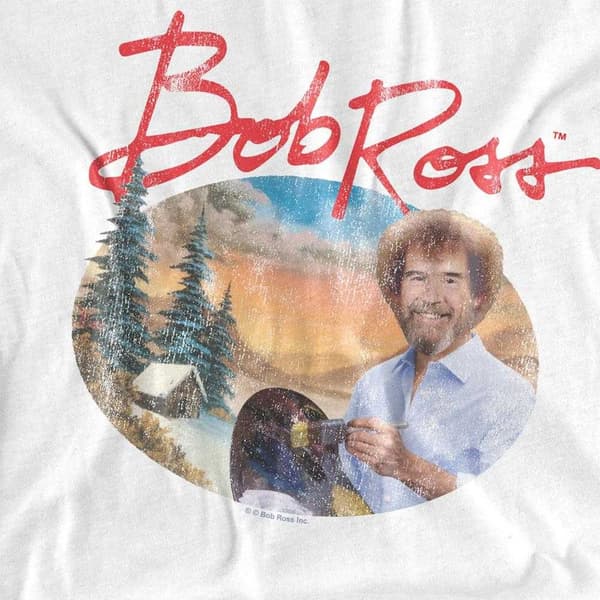 Bob Ross Dam A Warm Winter vanlig t-shirt XL vit White XL