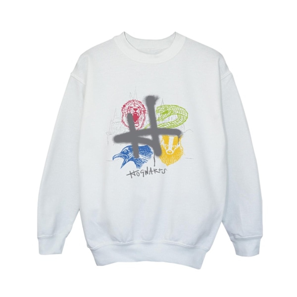 Harry Potter Boys Emblems H Spray Sweatshirt 7-8 år Vit White 7-8 Years