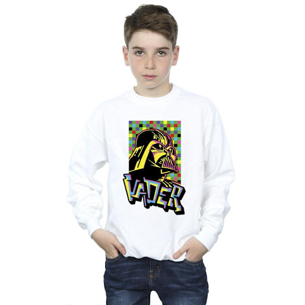 Star Wars Boys Vader Graffiti Pop Art Sweatshirt 3-4 år Vit White 3-4 Years