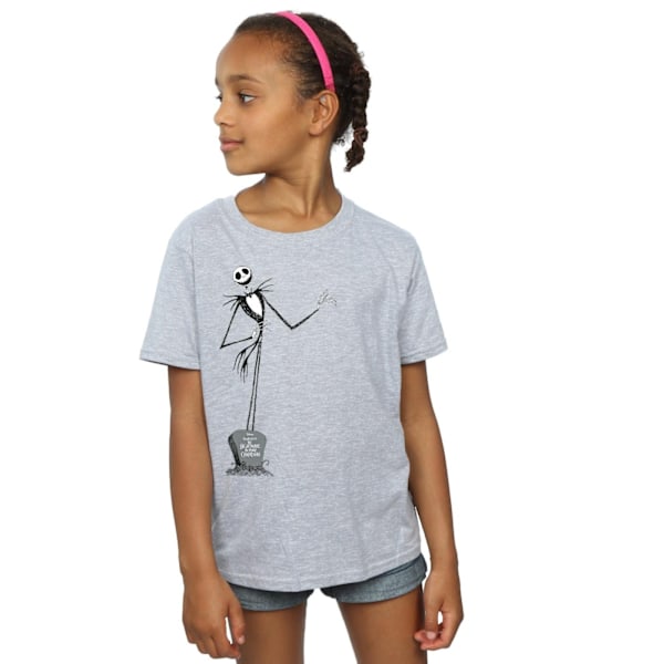 Disney Girls Nightmare Before Christmas Jack Pose Bomull T-Shir Sports Grey 5-6 Years