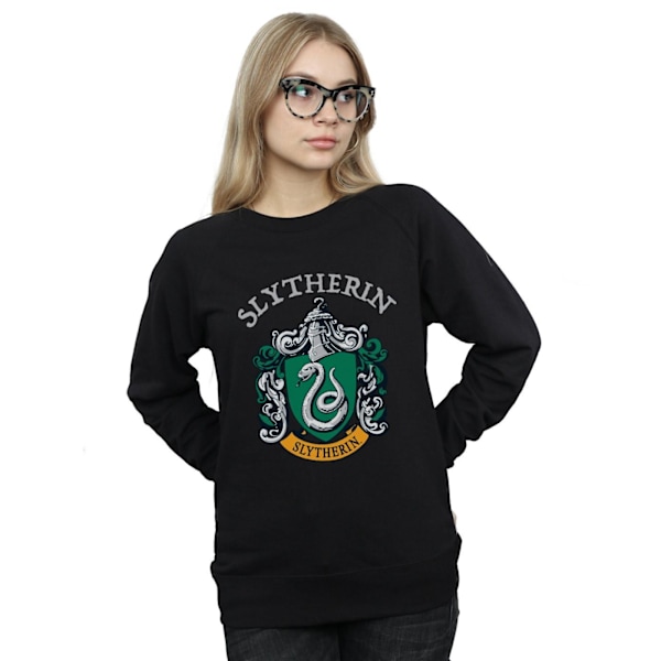 Harry Potter Dam/Kvinnor Slytherin Crest Sweatshirt L Svart Black L