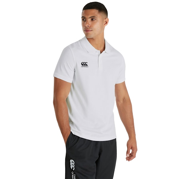 Canterbury Mens Waimak Kortärmad Pique Poloskjorta S Vit White S