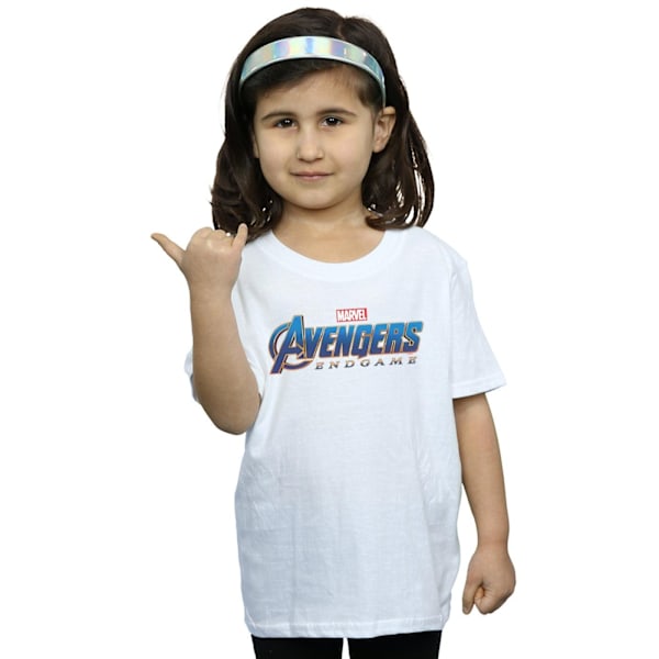 Marvel Girls Avengers Endgame Logo Bomull T-shirt 9-11 år Vit White 9-11 Years