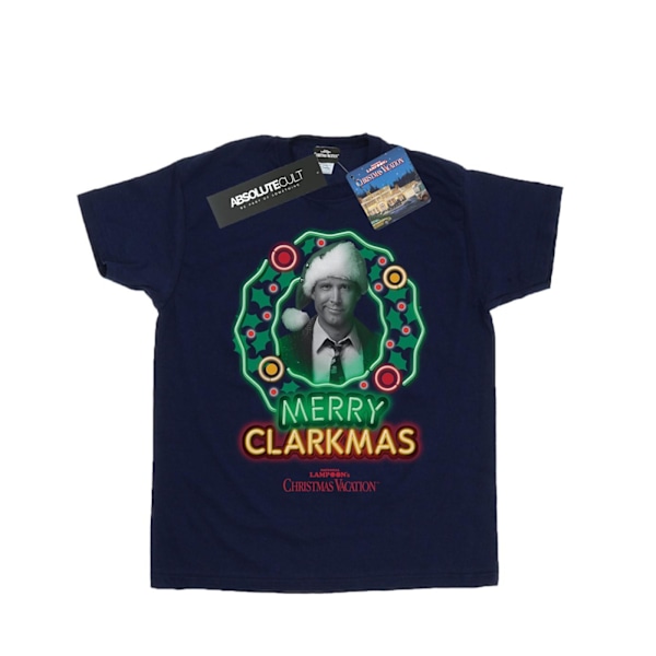 National Lampoon's Christmas Vacation Girls Greyscale Clarkmas Navy Blue 9-11 Years