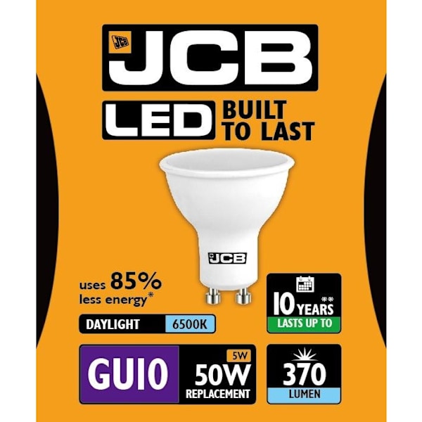 JCB LED GU10 5w Ljuskälla Cap 370lm 6500k Dagsljus One Size Wh White One Size