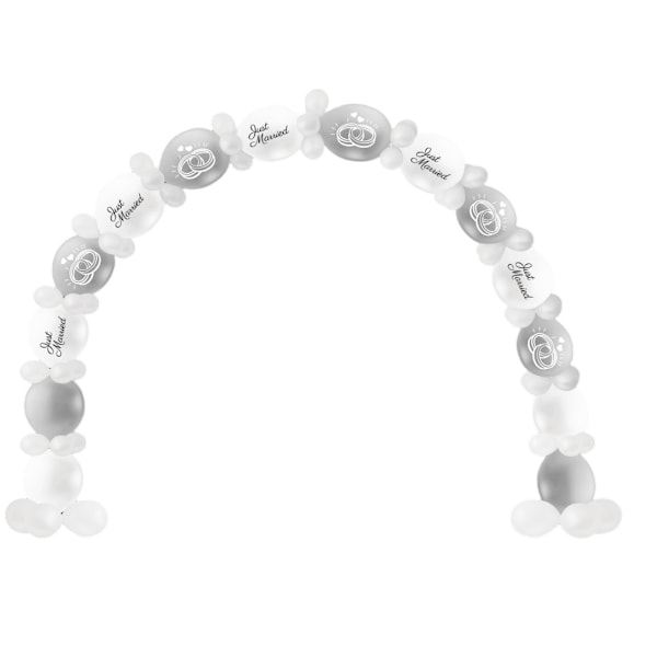 Globos Just Married Ballongbåge Kit (76-pack) One Size Grå Grey/White One Size