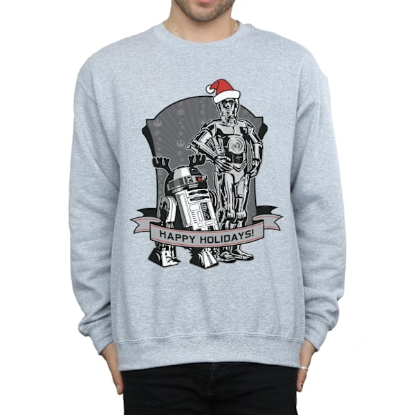 Star Wars Herr C-3PO och R2-D2 Jul Sweatshirt L Sports Grey L