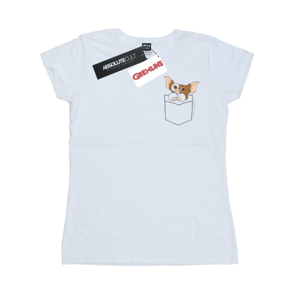 Gremlins Dam/Dam Gizmo Faux Pocket T-Shirt i bomull XL Whit White XL