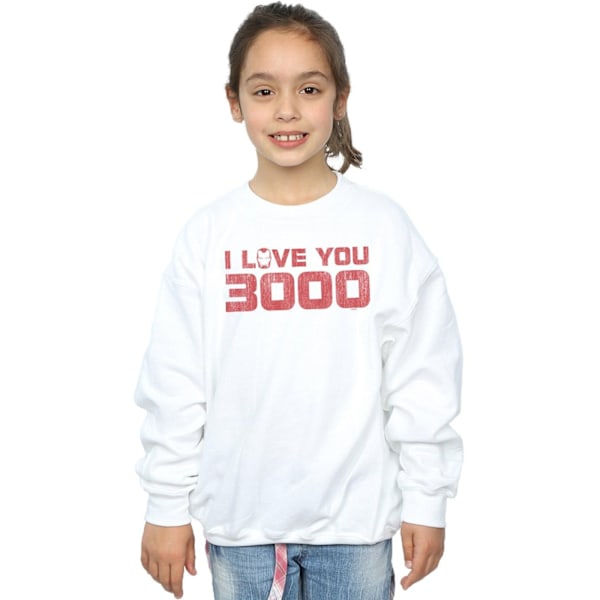 Marvel Flickor Avengers Endgame Jag Älskar Dig 3000 Slitna Mjukisbyxor White 5-6 Years