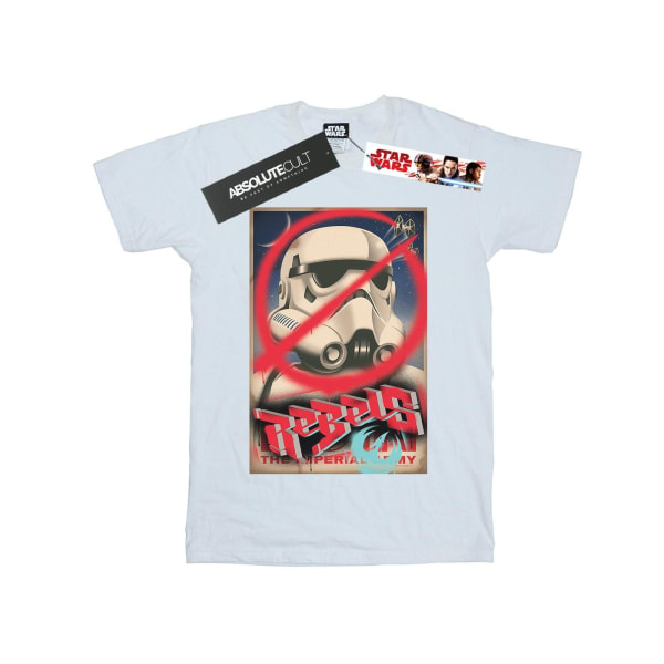 Affisch Star Wars Rebeller för kvinnor/damer i bomull Pojkvän T-shirt White S