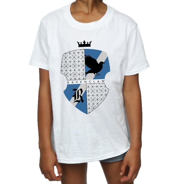 Harry Potter T-shirt i bomull med Ravenclaw-sköld för flickor 9-11 år W White 9-11 Years