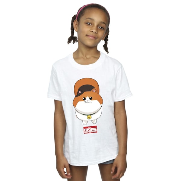 Disney Girls Big Hero 6 Baymax Kitten Face Bomull T-shirt 7-8 år White 7-8 Years