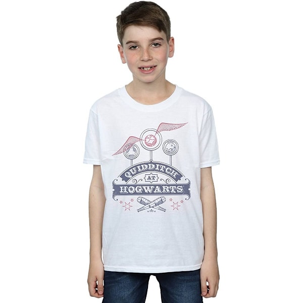 Harry Potter Pojkar Quidditch På Hogwarts Bomull T-shirt 12-13 År White 12-13 Years