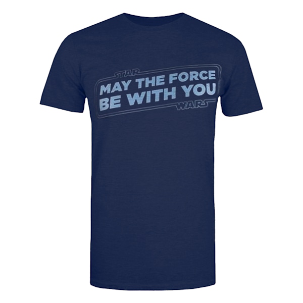 Star Wars T-shirt för män May The Force Be With You M Navy/Light B Navy/Light Blue M