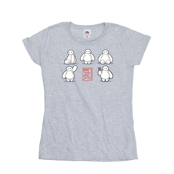 Disney Dam/Kvinnor Big Hero 6 Baymax Många Poser Bomull T-Shir Sports Grey XXL