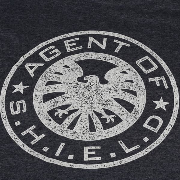 Marvel Mens Shield T-Shirt L Heather Navy Heather Navy L