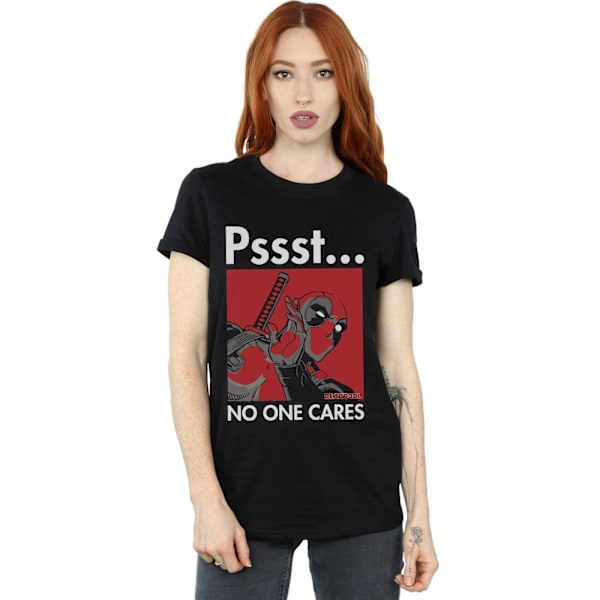 Marvel Dam/Damer Deadpool No One Cares Bomull Boyfriend T-S Black XXL