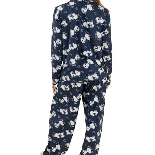 Peanuts Dam/Dam Snoopy Långärmad Lång Pyjamas Set M Blå Blue M