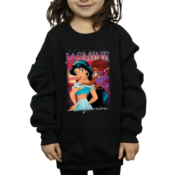 Aladdin Girls Jasmine Montage Sweatshirt 9-11 år Svart Black 9-11 Years