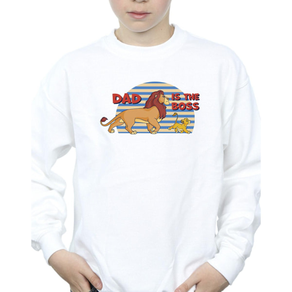 Disney Boys The Lion King Dad Boss Sweatshirt 7-8 år Vit White 7-8 Years