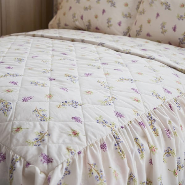 Belledorm Delphine Sängöverkast Dubbel Vit/Gul/Rosa White/Yellow/Pink Double