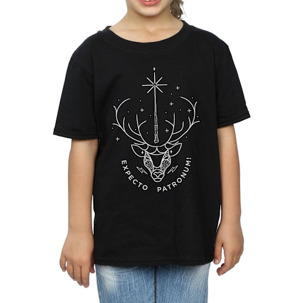 Harry Potter flickor Expecto Patronum bomull T-shirt 3-4 år Bl Black 3-4 Years