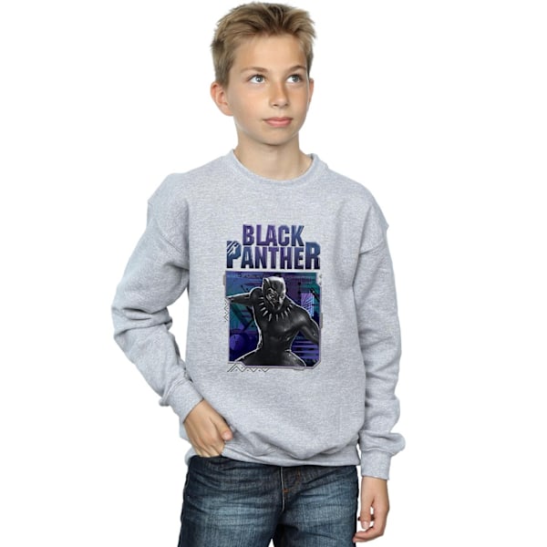 Marvel Boys Black Panther Tech Badge Sweatshirt 9-11 år Spor Sports Grey 9-11 Years