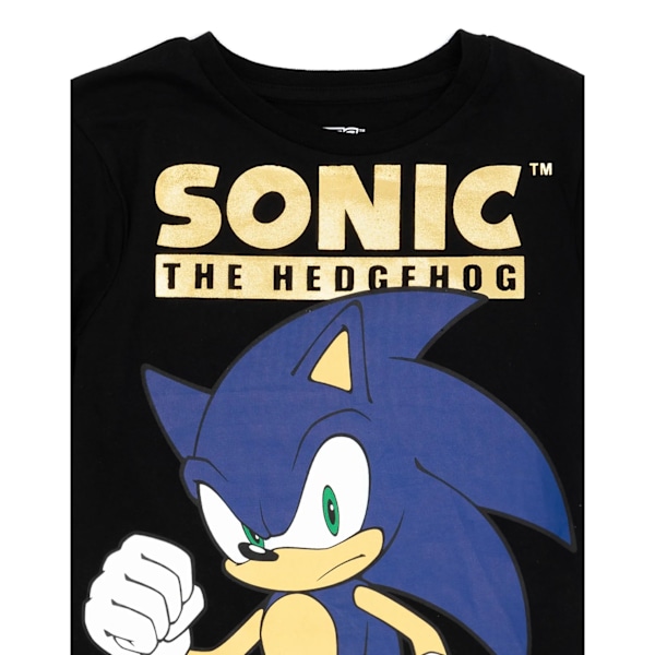 Sonic The Hedgehog Boys Japansk T-shirt 7-8 år Svart Black 7-8 Years