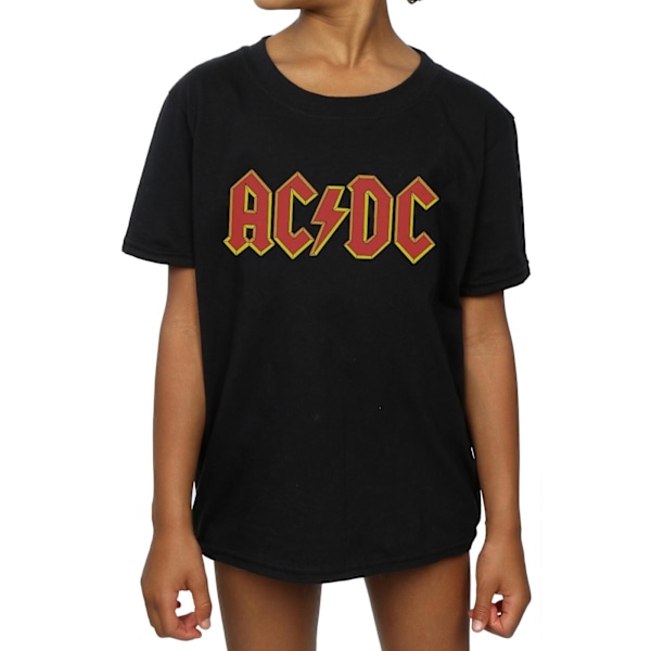 AC/DC Flickor Logotyp Bomulls T-shirt 5-6 År Svart Black 5-6 Years
