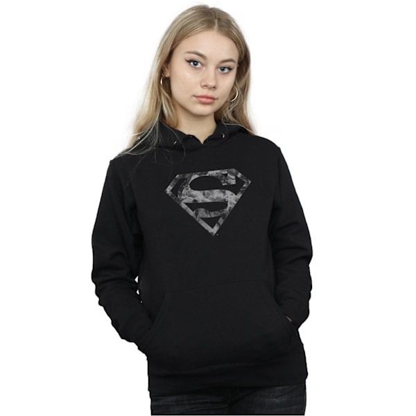 DC Comics Dam/Kvinnor Superman Marmorlogotyp Hoodie M Svart Black M