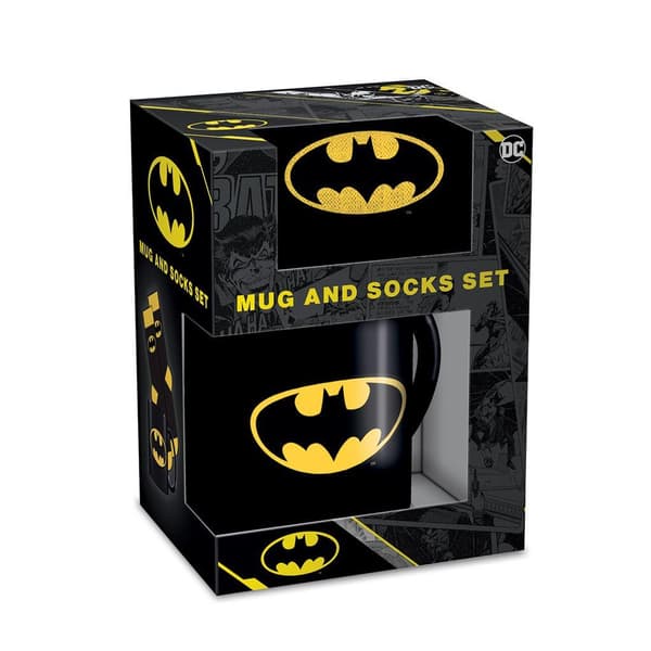 Batman Logotyp Mugg och Strumpset One Size Svart/Gul Black/Yellow One Size