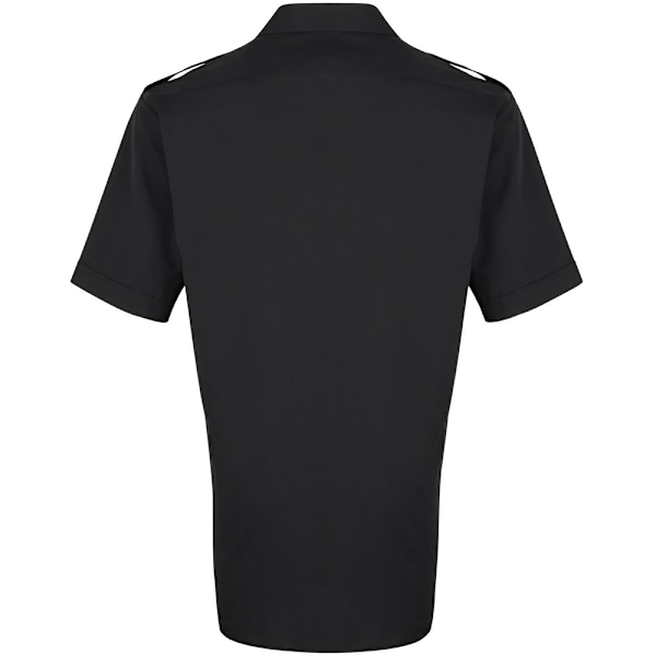 Premier Herr Kortärmad Pilot Plain Work Shirt 16.5 Svart Black 16.5