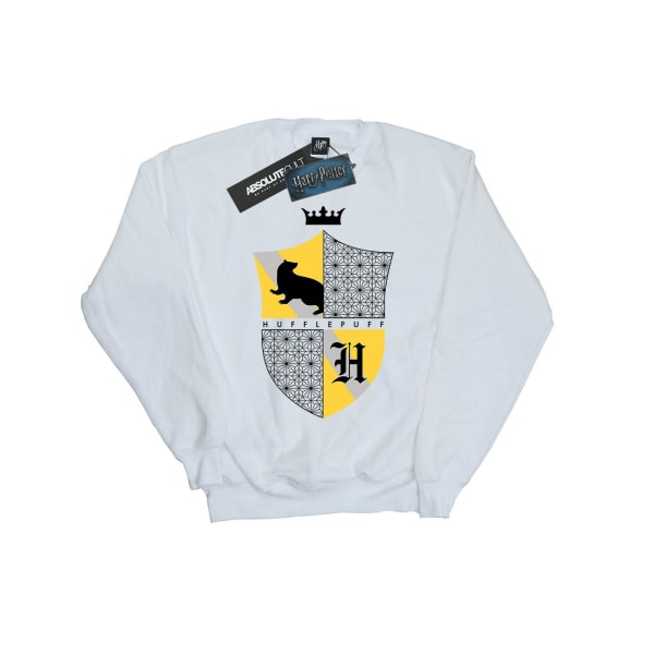 Harry Potter Hufflepuff Shield Sweatshirt för män, vit, M White M