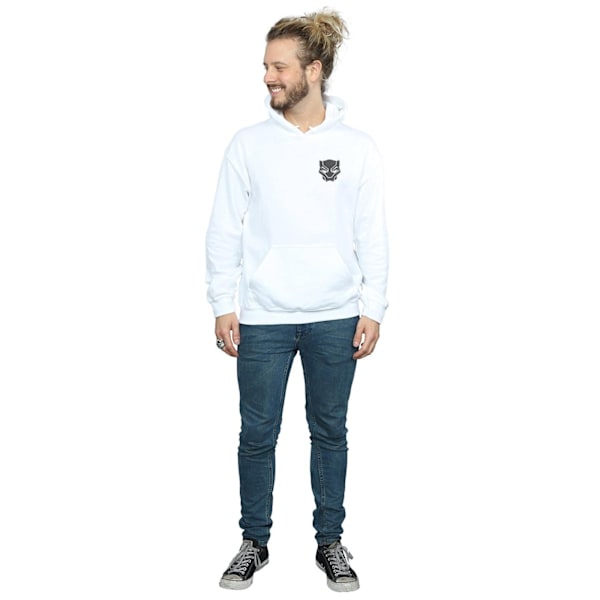 Marvel Herr Svart Panter Svart På Svart Brösttryck Hoodie XXL White XXL