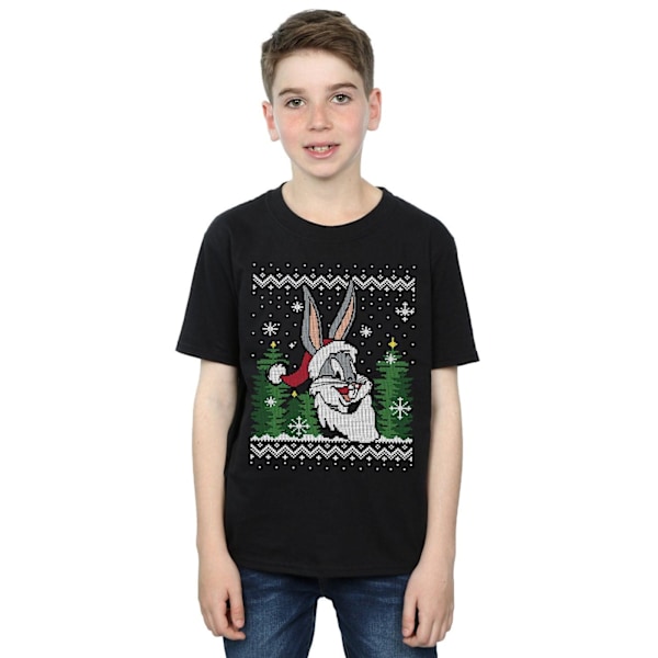Looney Tunes Pojkar Bugs Bunny Jul Fair Isle T-shirt 9-11 år Black 9-11 Years