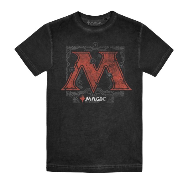 Magic The Gathering Mens Celtic Back Print Vintage Wash T-shirt Black M