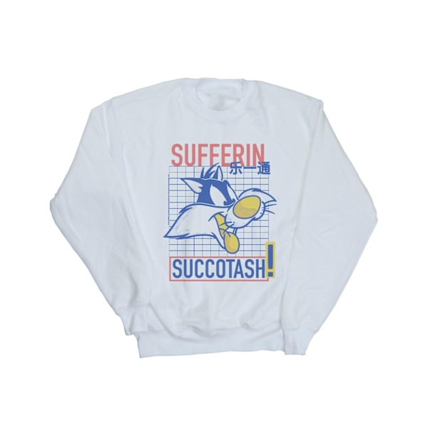 Looney Tunes Dam/Damer Sylvester Sufferin Succotash Sweatshirt White L