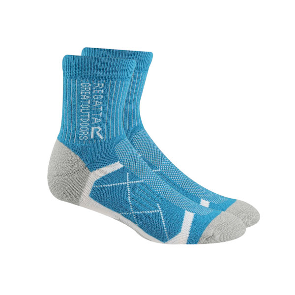 Regatta Dam/Dam Outdoor Boot Socks (2-pack) 6 UK-8 UK Light Steel/Niagra Blue 6 UK-8 UK