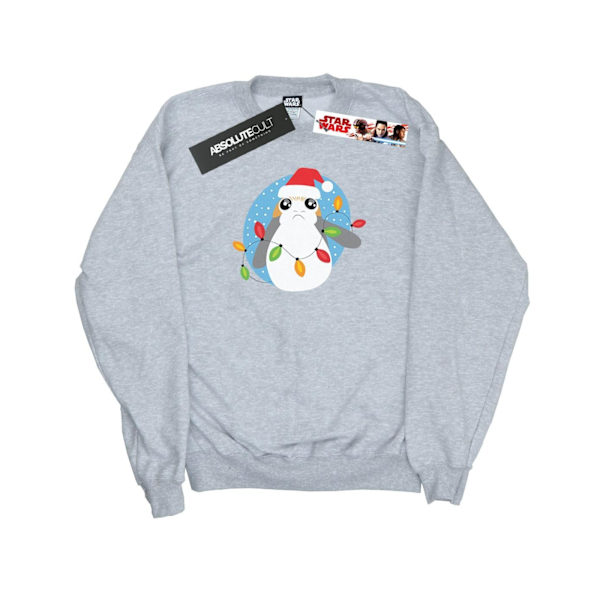Star Wars The Last Jedi Porg Julbelysning Sweatshirt 5 Sports Grey 5XL