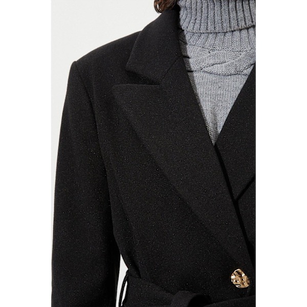 Dorothy Perkins Kvinnors/Damers Långlinjig Wrap Tall Coat Storlek 12 UK Svart Black 12 UK