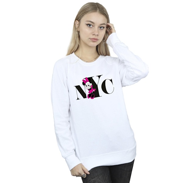 Disney Womens/Ladies Minnie Mouse NYC Sweatshirt M Vit White M