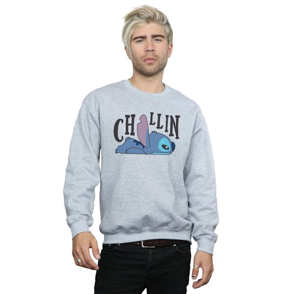 Disney Herr Lilo And Stitch Chillin Sweatshirt L Sports Grey Sports Grey L