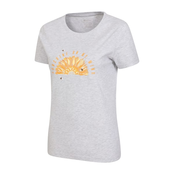 Mountain Warehouse Dam/Damer Sunshine Sunflower Ekologisk T-shirt Light Grey 18 UK