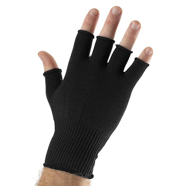 Beechfield Unisex Plain Basic Fingerless Vinterhandskar L/XL Bla Black L/XL