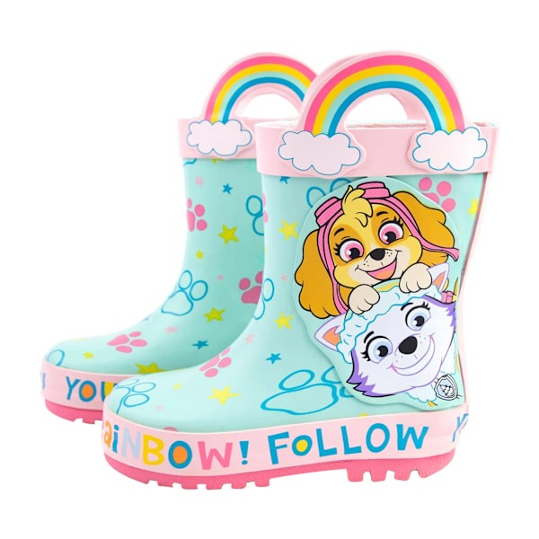Paw Patrol Barn/Barn Skye & Everest Gummistövlar 8 UK Pink/Blue 8 UK Child