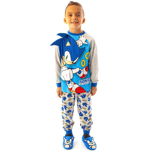 Sonic The Hedgehog Childrens/Kids Spikes 3D Pyjamas Set 4-5 år Grey/Blue 4-5 Years