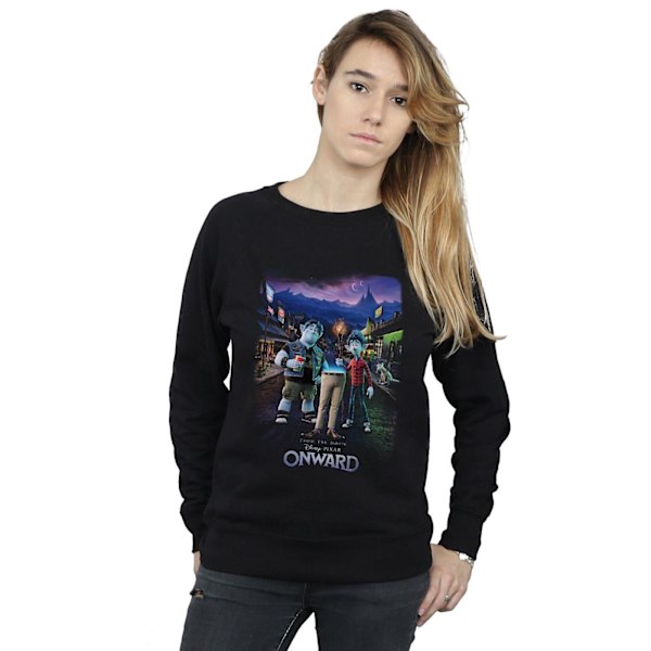 Disney Dam/Kvinnor Onward Karaktär Affisch Sweatshirt S Svart Black S