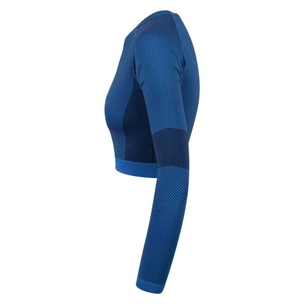 Tombo Dam/Damer Sömlös Panelad Långärmad Crop Top XXL/ Bright Blue/Navy XXL/3XL