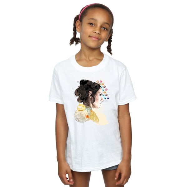Star Wars: The Rise of Skywalker T-shirt i bomull med collage av Rey för flickor White 3-4 Years